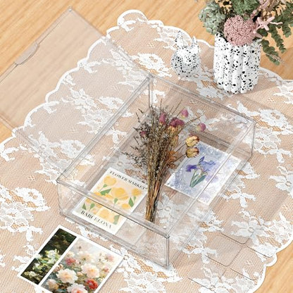 BOHOIDEE 10 x 14 Shadow Box Frame Display Case with Magnetic Door, Clear Acrylic Shadow Memory Box Frame for Flower Baby Pet Wedding Photo(1, Medium-Clear) - size: Medium-Clear