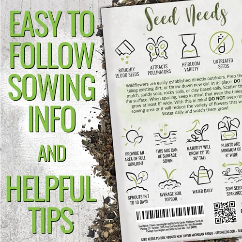 Seed Needs Hummingbird and Butterfly Seed Mix 5 Bulk Packs (1 Ounce Each) - size: 5 Packs, style: Butterfly Mix