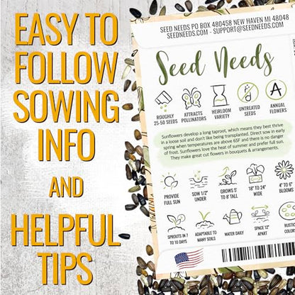 Seed Needs Sunflower Seed Packet Gift Favors for Weddings & Bridal Showers - size: 30 Packs, style: FAV-001
