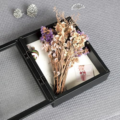 Muzilife 13x16 Shadow Box Wood Picture Frame, 2.16 Deep, Real Glass, Black - color: Black, size: 13x16