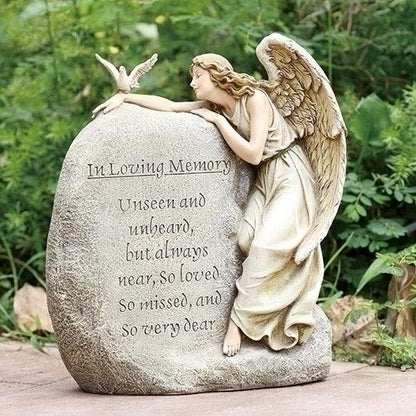 Joseph's Studio by Roman, 11.25" H in Memory Angle Garden Stone, Memorial Outdoor Decor