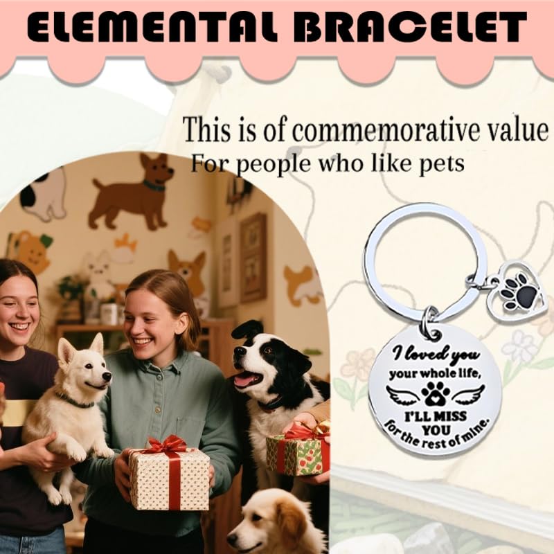 yaozeio Cat Memorial Gifts Cat Dog Keychain Pet Memorial Keychain for Loss of Dog Sympathy Gift for Women Men Paw Print Keychains Son Daughter Brithday Gifts Pet Lover Keychains