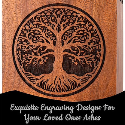 Well Crafted Tree Urns for Human Ashes Adult Man - Wooden Urns for Human Ashes Adult, Urn for Human Ashes Adult Male Female, Decorative Urns (Keepsake-16 Cu.in) - size: Keepsake-16 Cu.In