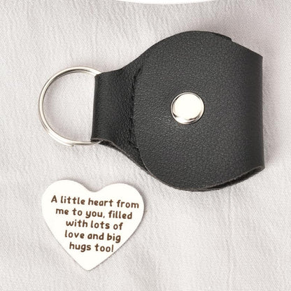 Pocket Hug Token Coin Gifts for Women Men Mom Dad Parents Birthday Christmas Gifts from Son Daughter Grandma Friends Bestie Moving Away Gift for Sister Husband Boyfriend Heart Pocket Keychain - color: A Little Heart from Me to You