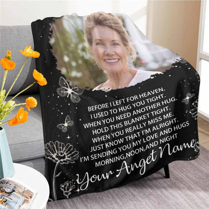 Custom Memorial Blanket with Photo - Sympathy Gift for Loss of Loved One - color: Style 20