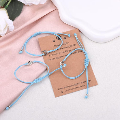 Pet Memorial Gifts Bracelets for Loss of Dog Cat Symapthy Gift for Dog Cat Lovers Passing Away Gifts Paw Print Bracelet - color: Blue