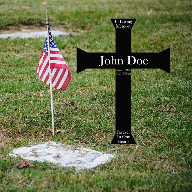 PK Décor Personalized Cross for Grave - Baptism - First Communion - 50th Anniversary - Engraved - Wall Decor - Cross Headstone for Dogs Grave (Cross 6) - style: Cross 6