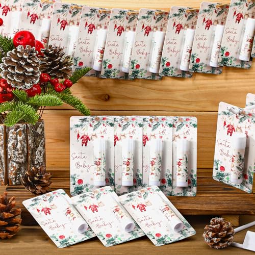 30 Pack Christmas Santa Lip Balm Gift Baby Shower Party Favor Prize - style: Santa