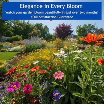 Perennial Wildflower Seeds – GevaGrow 1oz Packet Covers 100 Sq Ft | 20 Species of Non-GMO, Organic Flowers | High Germination, Pure Seed Mix for Outdoor Planting, Gardens, Pollinators & Bees - style: Premium Perennial Mix