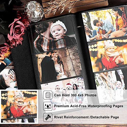 Ywlake Photo Album 4x6 300 Pockets, Leather Photo Albums Holds 300 Horizontal Only Pictures Pink - color: Pink, size: 300 Pockets