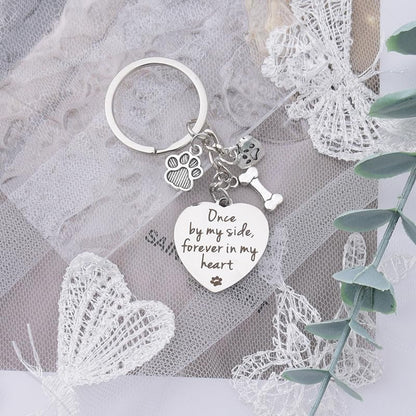 Dog Memorial Gifts for Loss of Dog Keychain Sympathy Gift for Women Men Puppy Remembrance Gift for Dog Lover - style: By My Side Dog