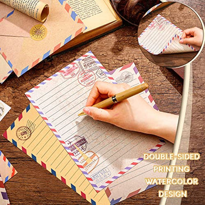 TaoBary 160 Pcs Vintage Airmail Stationery Paper and Envelopes Set - size: 5.5 x 8.25 Inch, style: Vintage Airmail