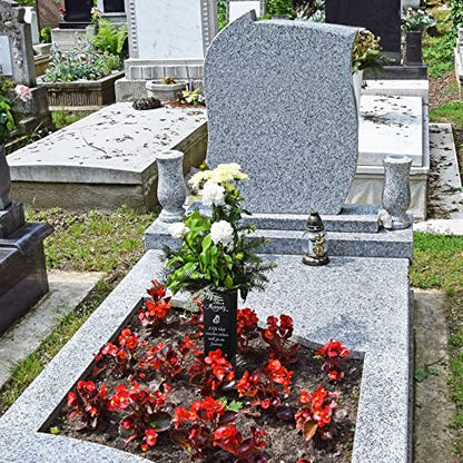 Geosar Cemetery Vases for Grave Metal Flower Holder with Spikes Memorial Funeral Gravesite Flowers Vase Decorations for Loss of Loved One(A Life that Touches Others) - style: A Life That Touches Others