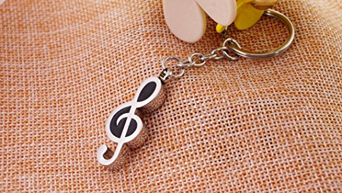 COCO Park Stainless Steel Cremation Keepsake Music Note Keychain Urn Pendant Keyring Ash Memorial Jewelry
