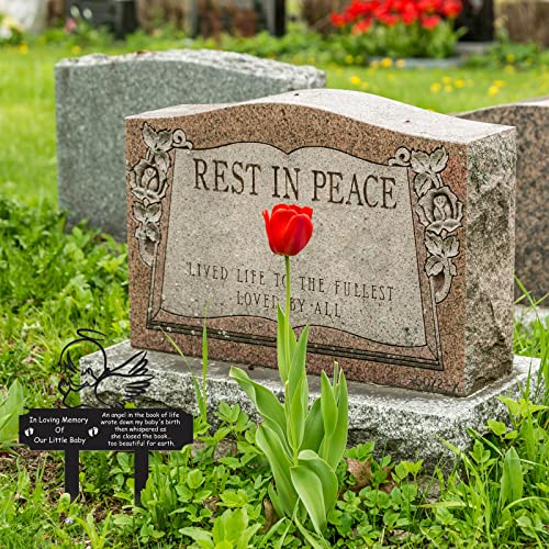 Memorial Stakes Grave Decoration, Baby Style, Metal, 13.19 x 11.81 x 0.04 inches/ 33.5 x 30 x 0.1 cm, Waterproof, Garden Cemetery Decorations for Grave Yard - style: Angel Baby