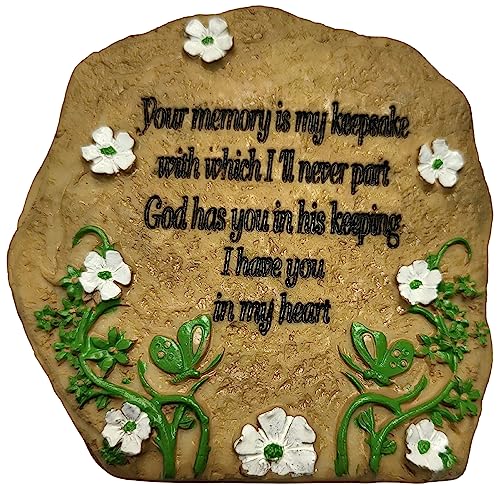 BANBERRY DESIGNS Memorial Engraved Rock Sympathy Gift for Loss of Loved One, Remembrance Stone Keepsake for Grief, Bereavement & Condolence Gift, Desktop Memorial Plaque, 3.5" W x 3.5" H x 1.75" D