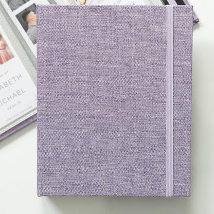 Hardcover Linen Photo Booth Photo Album - For Wedding or Party - Holds 80 Photobooth 2x6 Photo Strips - Slide In (PURPLE LAVENDER, 2X6) - color: PURPLE LAVENDER