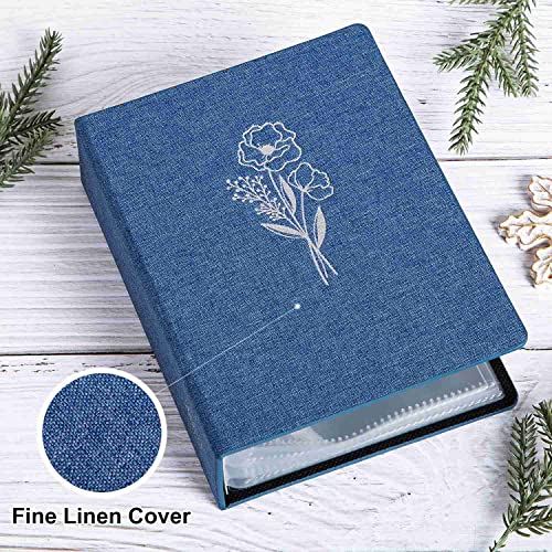 Lanpn Photo Album 4x6 50 Pictures 2 Packs, Small Mini Capacity Linen Photo Book Sets, Each Pack Holds 100 Top Loader Vertical Only Picture for Kids Boy Girls Blue - color: Blue, size: 50 Pockets/2PK