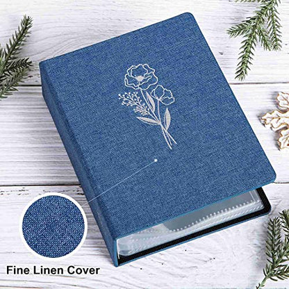 Lanpn Photo Album 4x6 50 Pictures 2 Packs, Small Mini Capacity Linen Photo Book Sets, Each Pack Holds 100 Top Loader Vertical Only Picture for Kids Boy Girls Blue - color: Blue, size: 50 Pockets/2PK