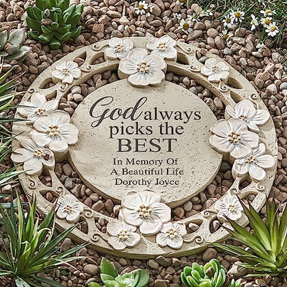 Let's Make Memories Personalized God Always Picks The Best Sympathy Garden Stone - Condolences