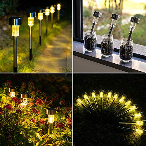 GIGALUMI Outdoor Waterproof Solar Pathway Lights, 12 Pack Warm White - color: Warm White, size: 12 PACK