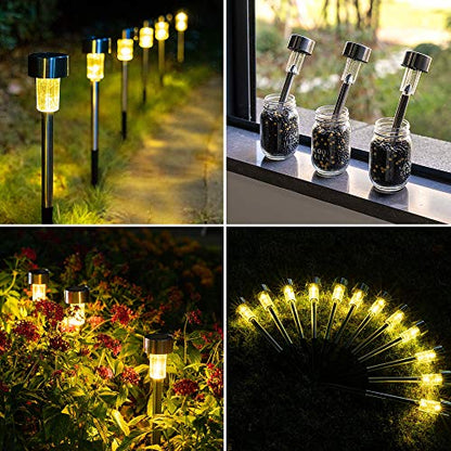 GIGALUMI Outdoor Waterproof Solar Pathway Lights, 12 Pack Warm White - color: Warm White, size: 12 PACK