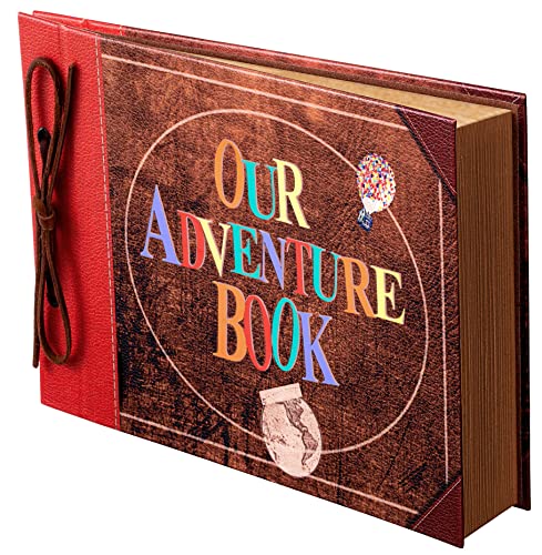 Scrapbook Photo Album Our Adventure Book Embossed Hard Cover - color: Leather Adventure Book