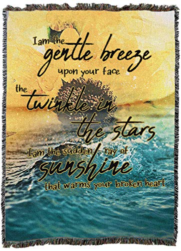 Pure Country Weavers I Am The Gentle Breeze Upon Your Face Blanket Water - Sympathy Bereavement Gift Tapestry Throw Woven from Cotton - Made in the USA (72x54) - color: Breeze Water, size: 72" x 54"