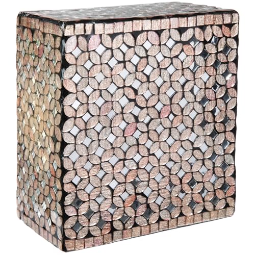 Mosaic Glass Cremation Urn - Hand Made Funeral Urn for Human Ashes - Large Adult Size Burial Urn - Hand Applied Individual Tiles Create a one of a Kind Work of Art - 200 cu in (Pink Niche) - color: Pink Niche