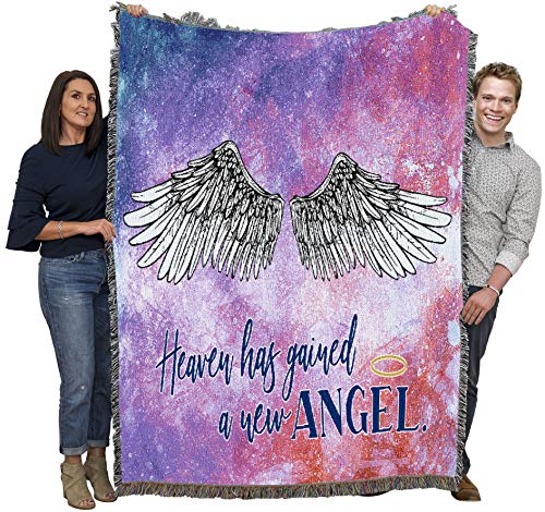Pure Country Weavers Heaven Has Gained A New Angel Blanket - Sympathy Bereavement Gift Tapestry Throw Woven from Cotton - Made in the USA (72x54) - color: New Angel, size: 72" x 54"