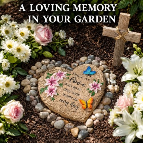 Jetec 10 Inch Memorial Garden Stepping Stone Sympathy Gift Loved One Loss - size: 10 Inch