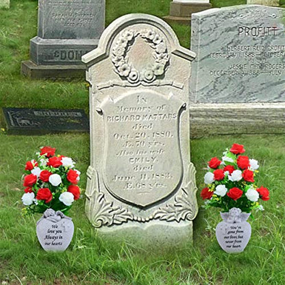 Angel and Cross Cemetery Grave Memorial Vases，Grave Decorations for Cemetery，Set of 2 Cemetery Memorial Vases with Removable Stakes,Memorial Gifts for Loss of Loved
