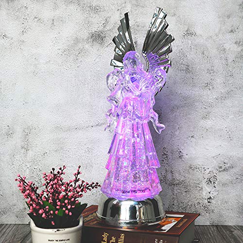 Wondise 14” Color Changing Angel Lighted Water Lamp with 6H Timer - color: 14” Angel Trumpet