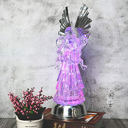 Wondise 14” Color Changing Angel Lighted Water Lamp with 6H Timer - color: 14” Angel Trumpet