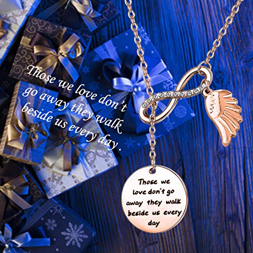 Zuo Bao Memorial Bracelet In Memory Of Dad Mom Sympathy Gift Those We Love Don't Go Away They Walk Beside Us Every Day Loss Jewelry for Her - color: those we love Y necklace RG
