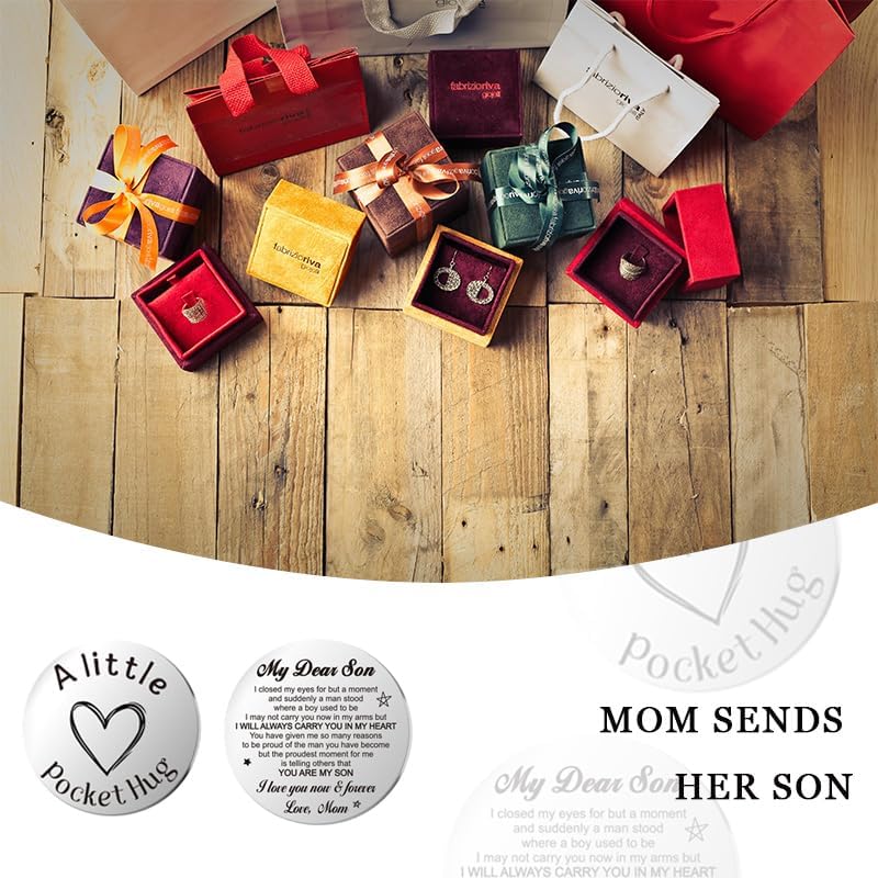 Pocket Hug Token for Women Men Him Birthday Inspirational Gifts for Daughter Friend Long Distance Gifts for Wife Mom - color: My Dear Son
