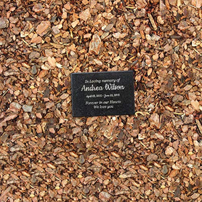 Customizable In Loving Memory Granite Garden Stone (3.5 x 5 x 0.4") | Laser Engraved, Indoor & Outdoor Use, Personalized Text, Black Granite, Memorial Plaque - size: 3.5 x 5"
