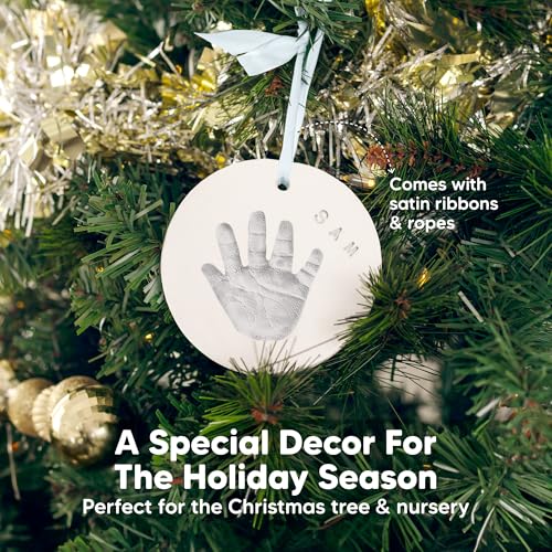 Baby Handprint Footprint Ornament Keepsake Kit, Imprint (Silver Paint) - color: Cherish, Silver Paint