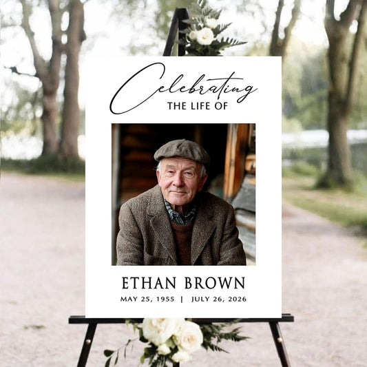 Personalized Forever In Our Hearts Funeral Welcome Yard Sign with Photo, Celebration of Life Memorial Sign, Celebration Of Life Decor, Custom Remembrance Decoration, Memorial Yard Signs - color: Design_02