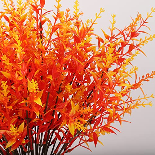 RECUTMS 20 Bundles Artificial Fall Flowers UV Resistant Faux Autumn Plants - color: Gold, size: 20 Bundles