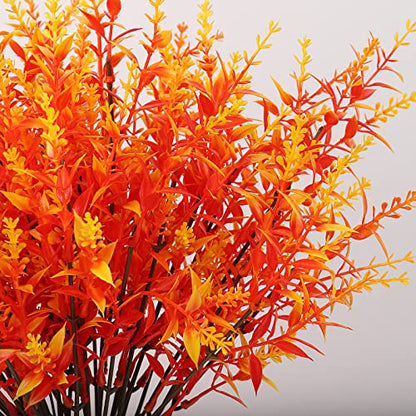 RECUTMS 20 Bundles Artificial Fall Flowers UV Resistant Faux Autumn Plants - color: Gold, size: 20 Bundles