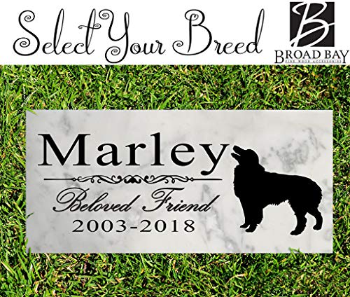 Broad Bay Dog Memorial Stone Personalized Marker Outdoor Garden Choose Your Breed Plaque Grave Headstone