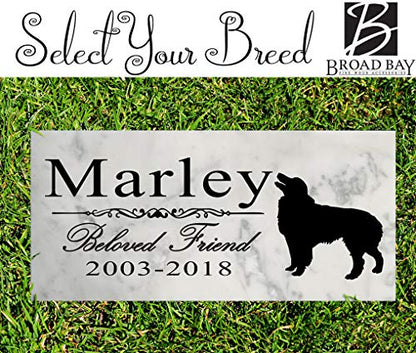 Broad Bay Dog Memorial Stone Personalized Marker Outdoor Garden Choose Your Breed Plaque Grave Headstone