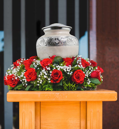 Serenity Memorial Urn - White Human Ashes Urn - 200LB Capacity with Bag - color: Serenity, size: 1 Large Urn