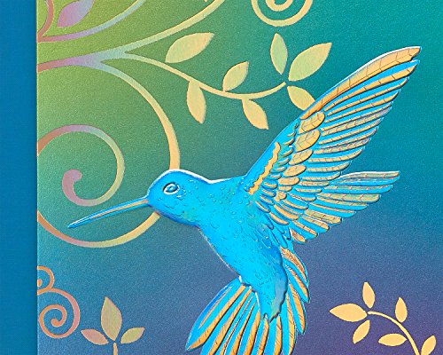 Papyrus Blank Cards with Envelopes, Hummingbird (12-Count) - color: blue, teal, purple, gold
