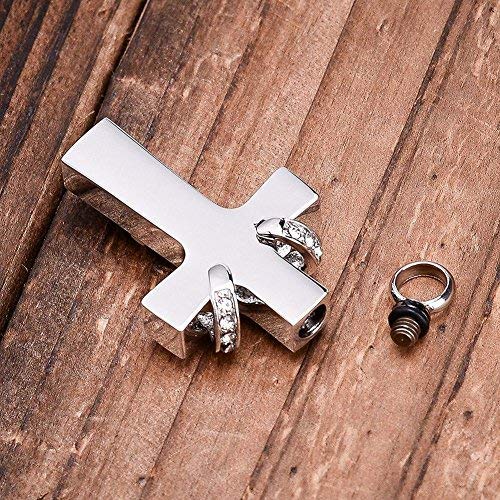 Cross Urn Necklaces for Ashes Cremation Crucifix Keepsake Memorial Pendant Necklace - style: Uncle