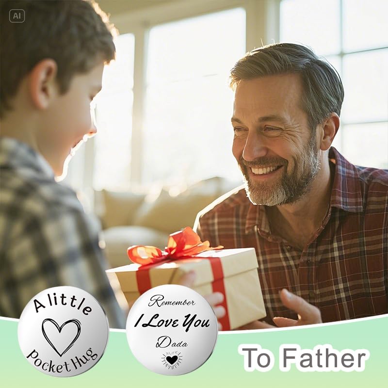 YALLNASL Grandma Aunt Mom Mothers Day Gift for Women Wife Grandpa Uncle Dad Fathers Day Presents for Men Husband Pocket Token - color: Love U Dada