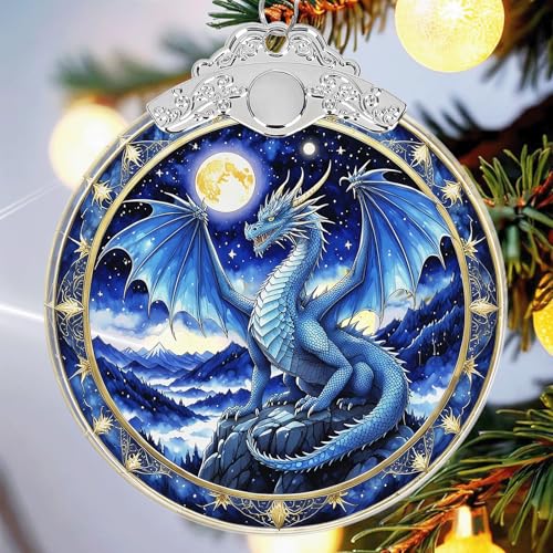 Dragon Ornament Crystal Glass with Gift Box, Christmas Ornaments Dragon Gifts for Girls Boys Women Men, Hanging Ornament for Christmas Tree Decorations, Holiday Keepsake Present Exchange Ideas -02 - color: Dragon-02