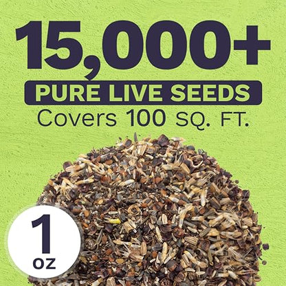Deer Resistant Wildflower Seed Mixture - Bulk 1 Ounce Packet - Over 15,000 Deer Tolerant Seeds - Open Pollinated and Non GMO - size: 1 Ounce Pouch