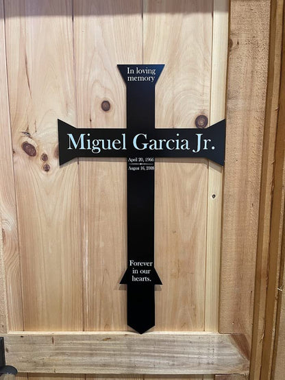 PK Décor Personalized Cross for Grave - Baptism - First Communion - 50th Anniversary - Engraved - Wall Decor - Cross Headstone for Dogs Grave (Cross 6) - style: Cross 6